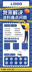 蓝色企业家装设计涂料痛点展架