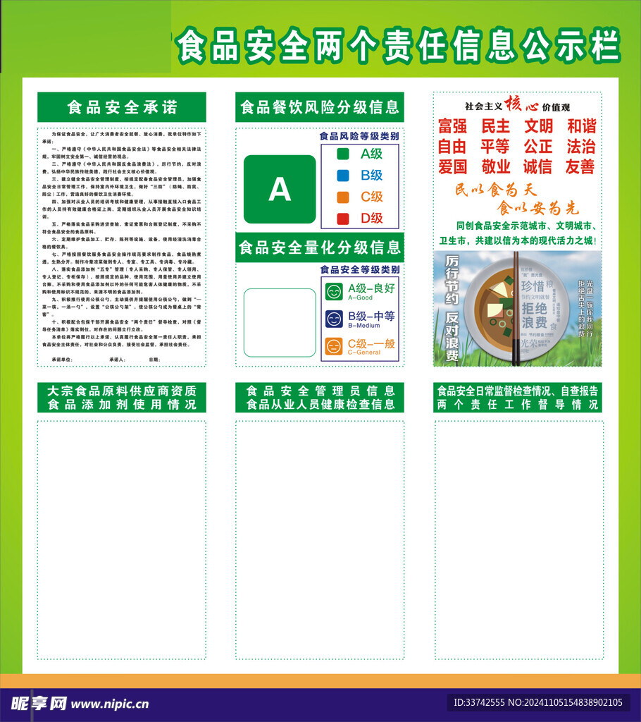 食品安全两个责任信息公示栏