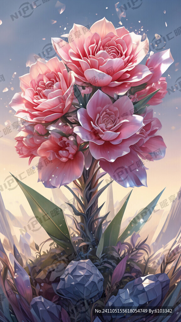 梦幻水晶花无人物