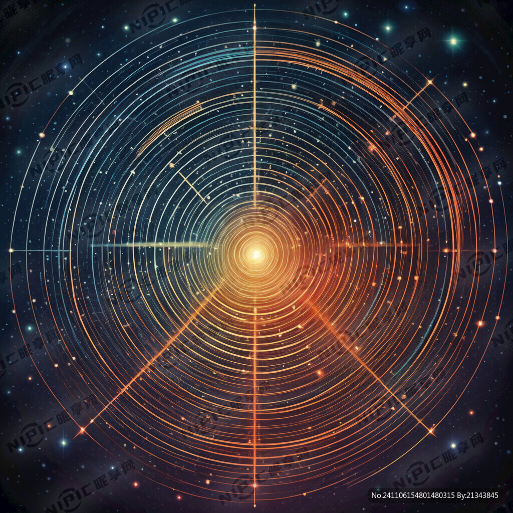 莫比乌斯环 星座 彩色线条图