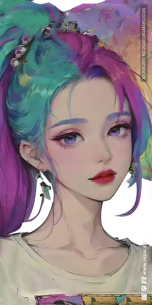 彩色美女