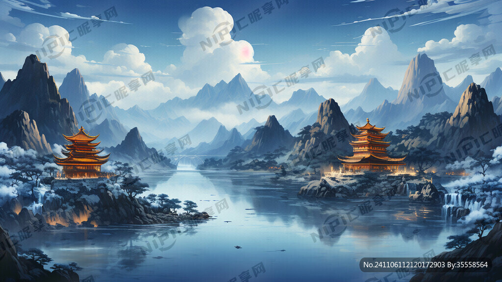 蓝色 海报背景
