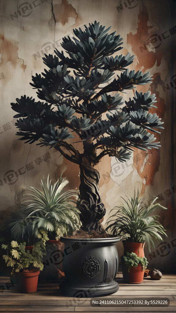 黑松 盆栽 复古 美式