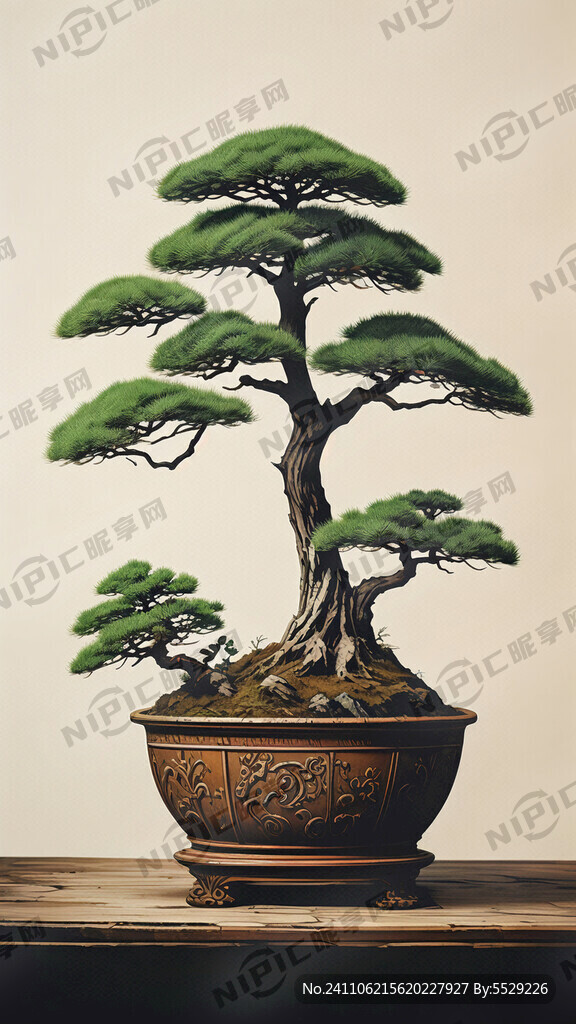 小青松 小盆景 复古 细节