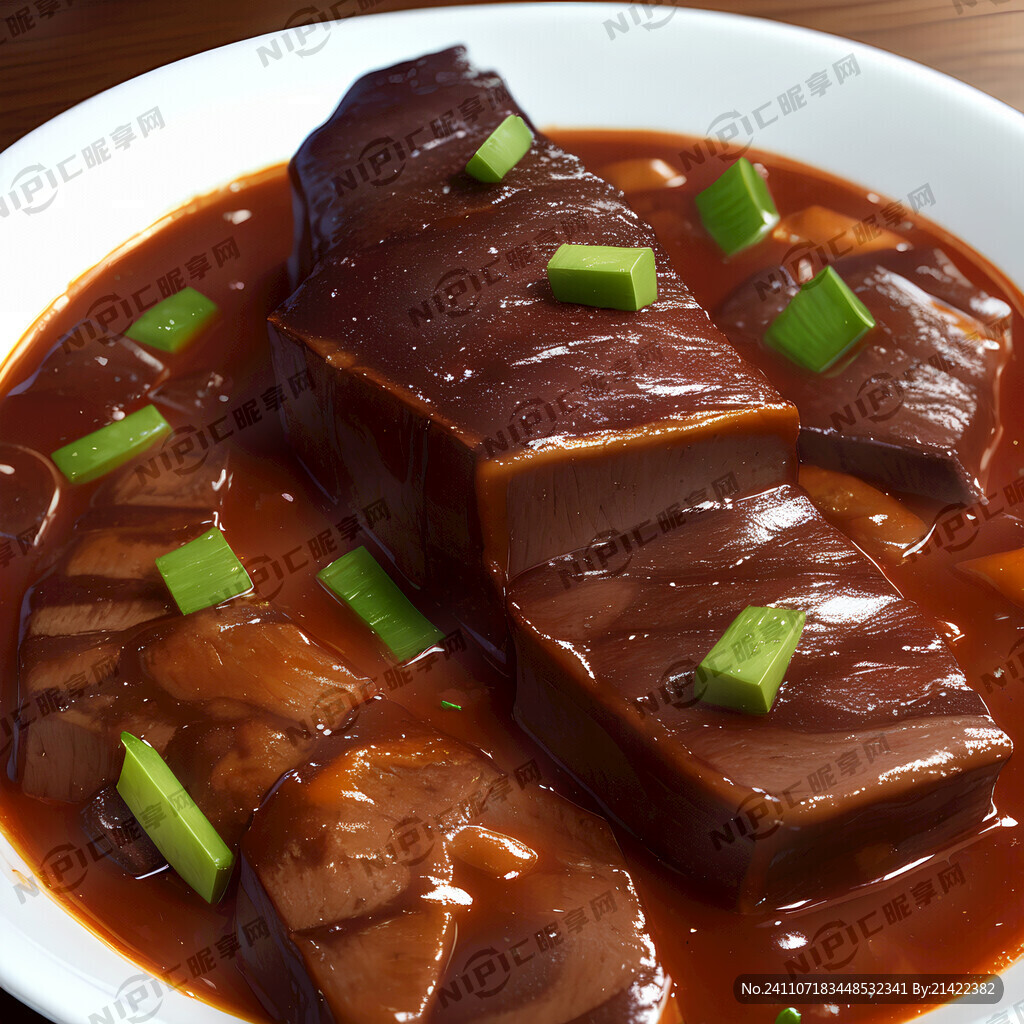 大块红烧牛肉 辣椒 葱段 花椒