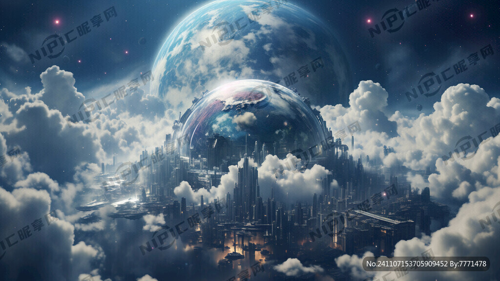 星际云层围绕地球 突出地球