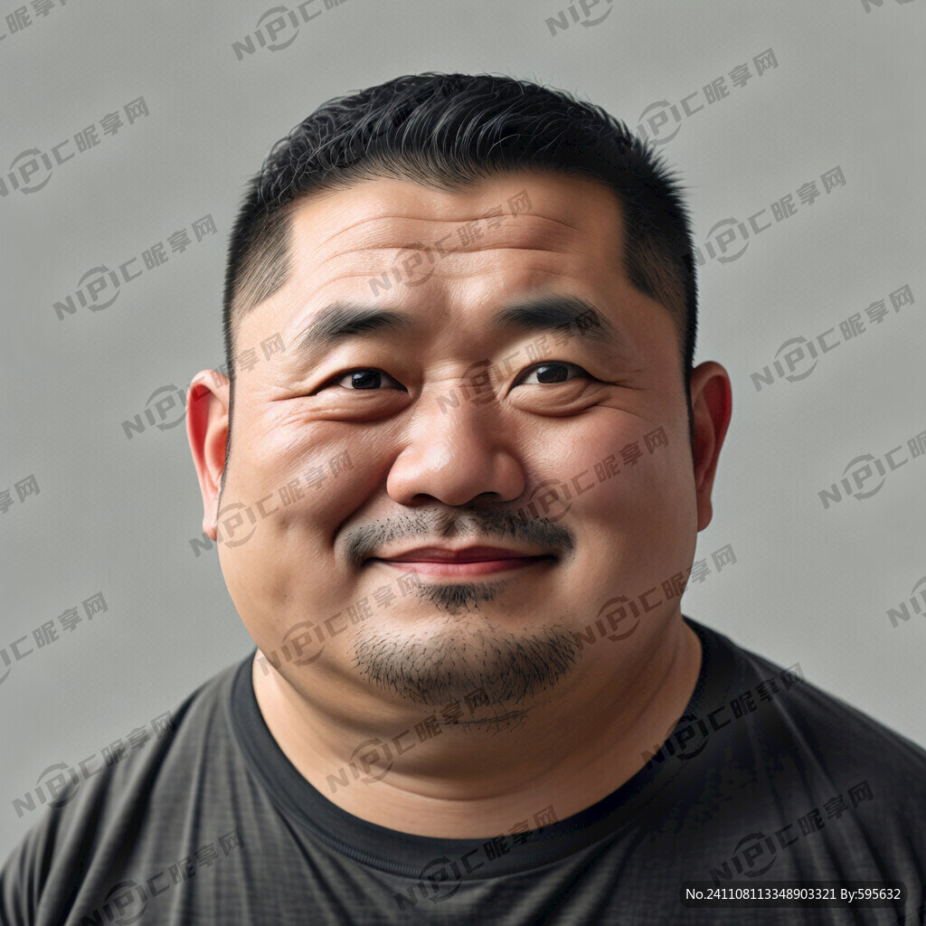 男 40岁 胖乎乎的大脑袋