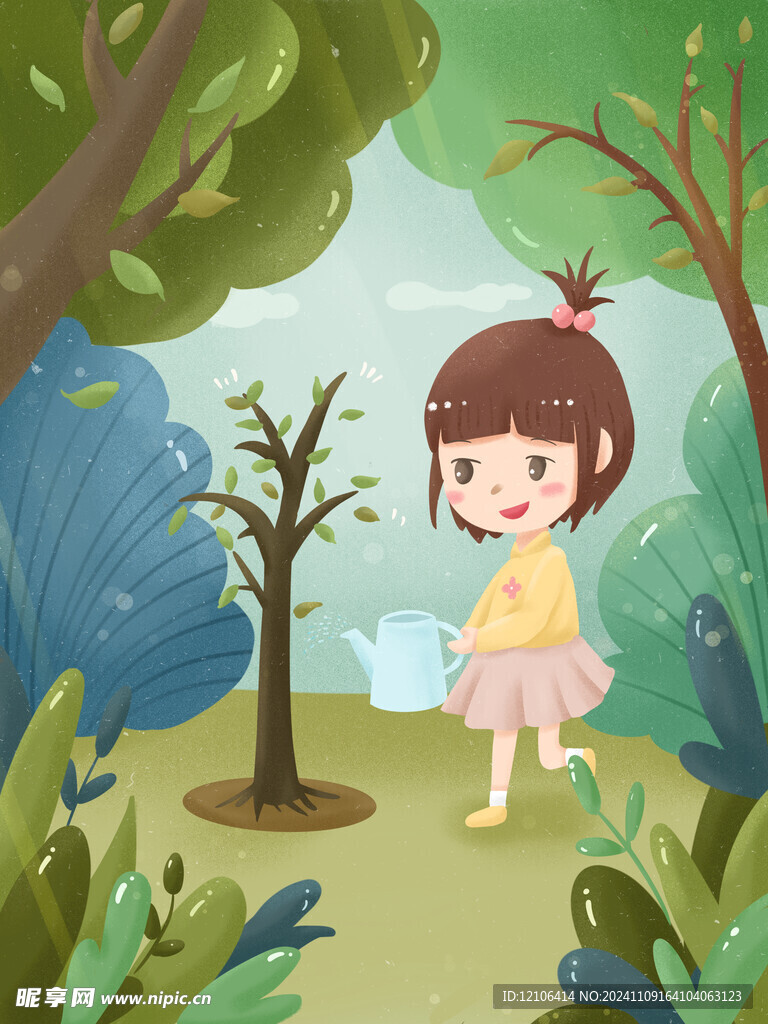 植树节插画