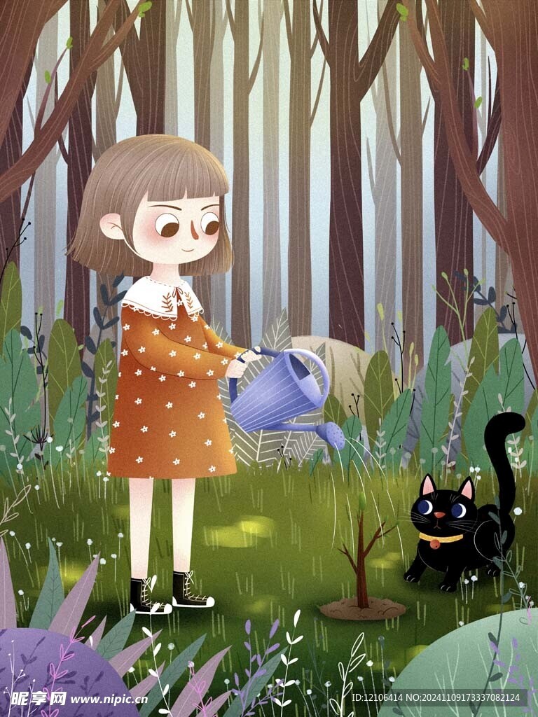 植树节插画