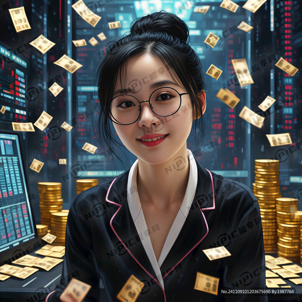 黑色背景  女性 不戴眼镜 
