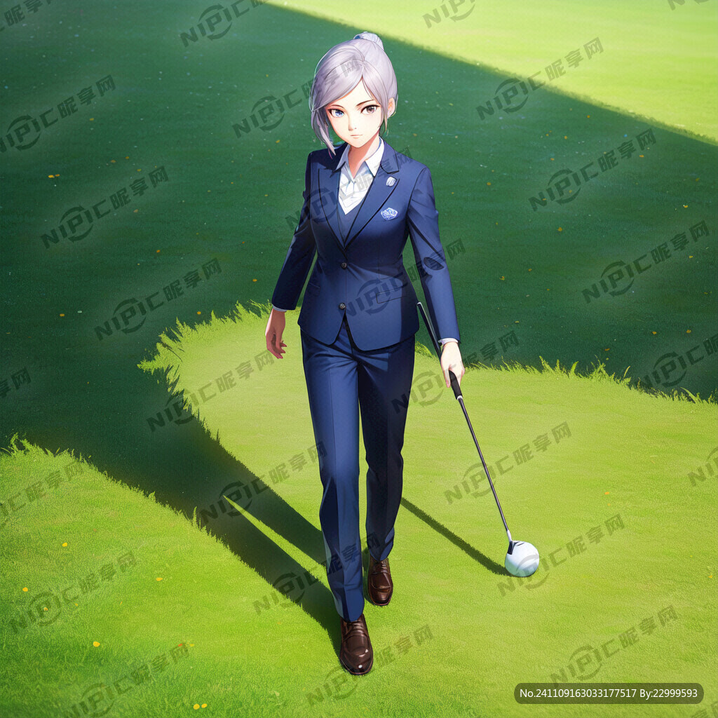 女孩 打高尔夫 皮克斯动画风格