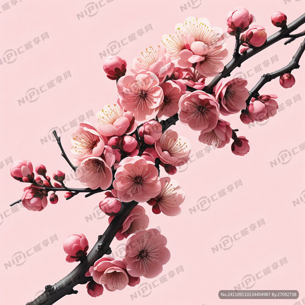 梅花 粉色 一枝梅花
