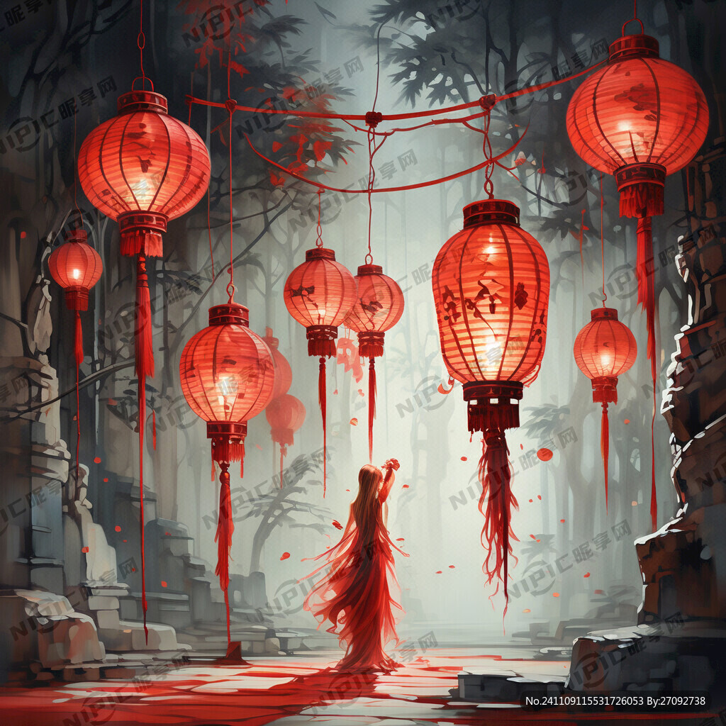 立体灯笼 红色登陆  元灯笼