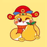 蛇宝宝卡通插画大吉大利