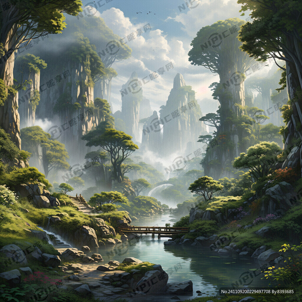 梦幻山水林图 近景