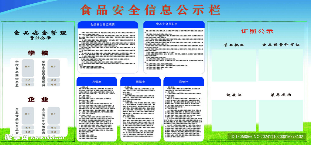 食品安全公示栏