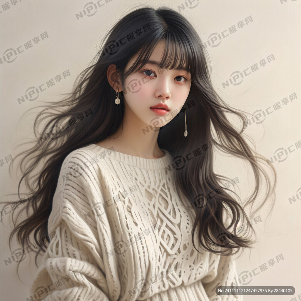 米白色 毛衣连衣裙 镂空 少女
