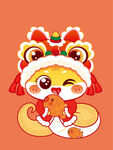 开心蛇宝宝手绘卡通插画生肖IP