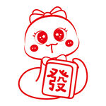 蛇卡通插画抱发财