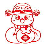 蛇事事如意卡通插画柿子
