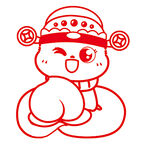 蛇宝宝线稿桃子线稿