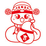 蛇宝宝卡通线稿葫芦