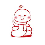 简笔画 蛇年插画 剪纸线稿 图