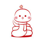 简笔画 蛇年插画 剪纸线稿 图