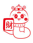 蛇卡通 线稿 剪纸插画 202