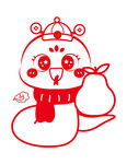 蛇年插画 简笔画线稿 新年图片