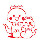简笔画小蛇 卡通可爱插画线稿