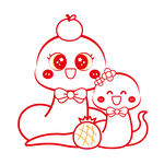 蛇年插画 简笔画线稿 新年图片