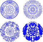 古代青花瓷图案花纹