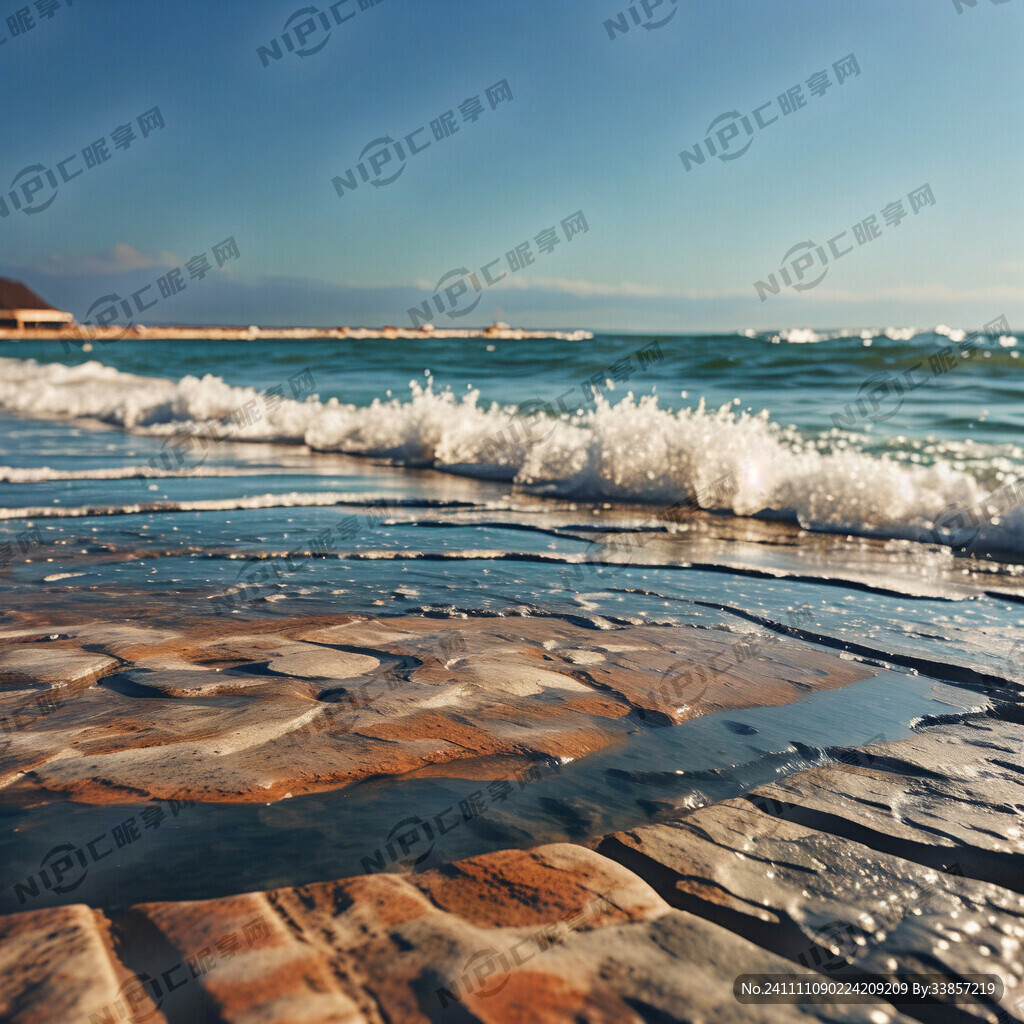 海边 休闲 石纹桌面局部特写