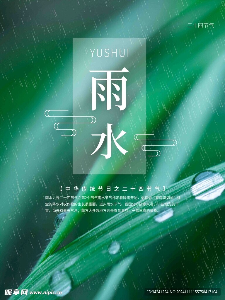 雨水节海报展板素材