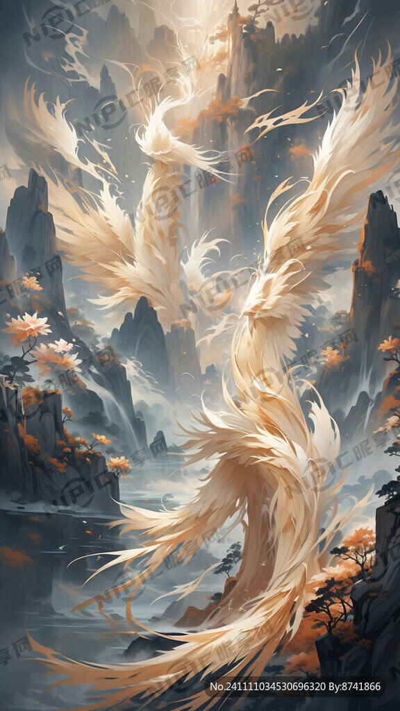 山谷 中国风 中国画 山水