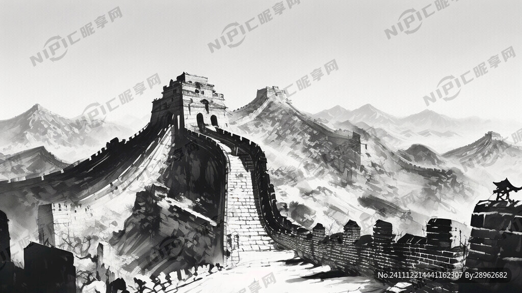 长城简笔画 人物
