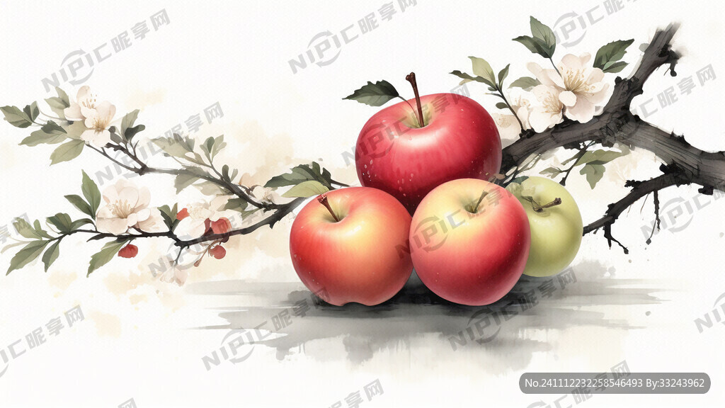 一颗树枝上面挂满了苹果