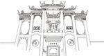 屈原祠线描