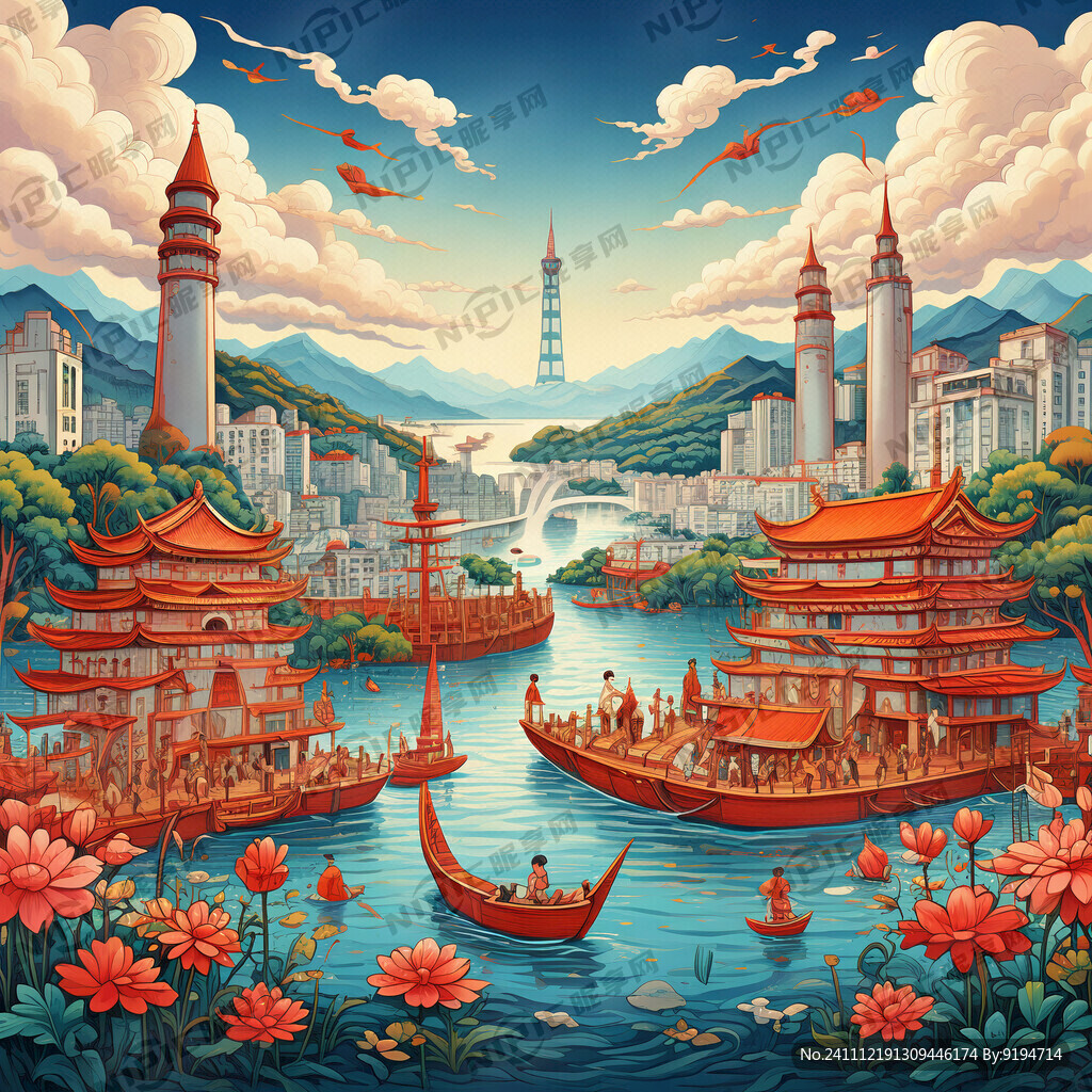 珠海非遗手绘插画