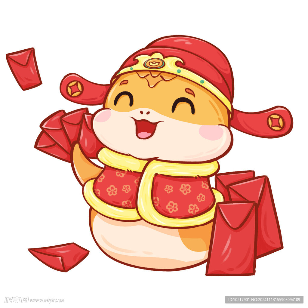 蛇年春节卡通插画
