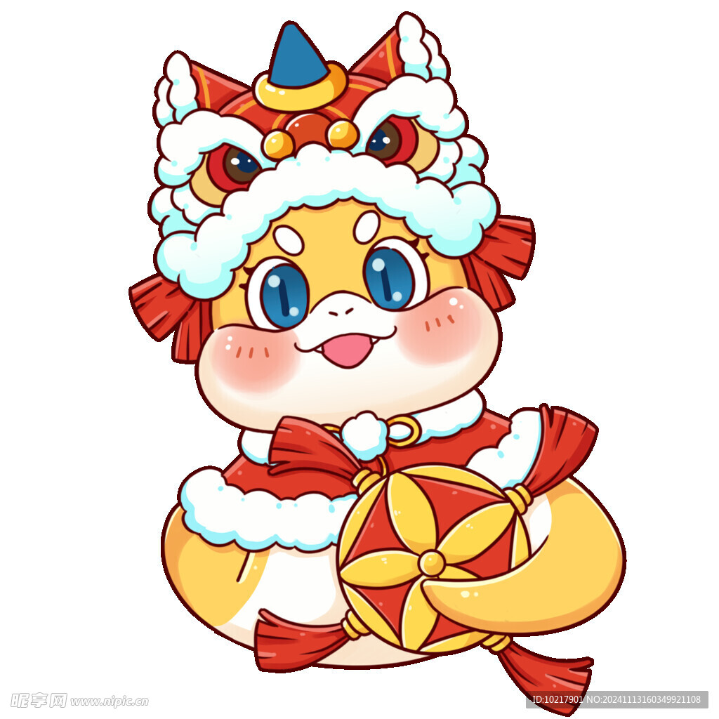 蛇年春节卡通插画