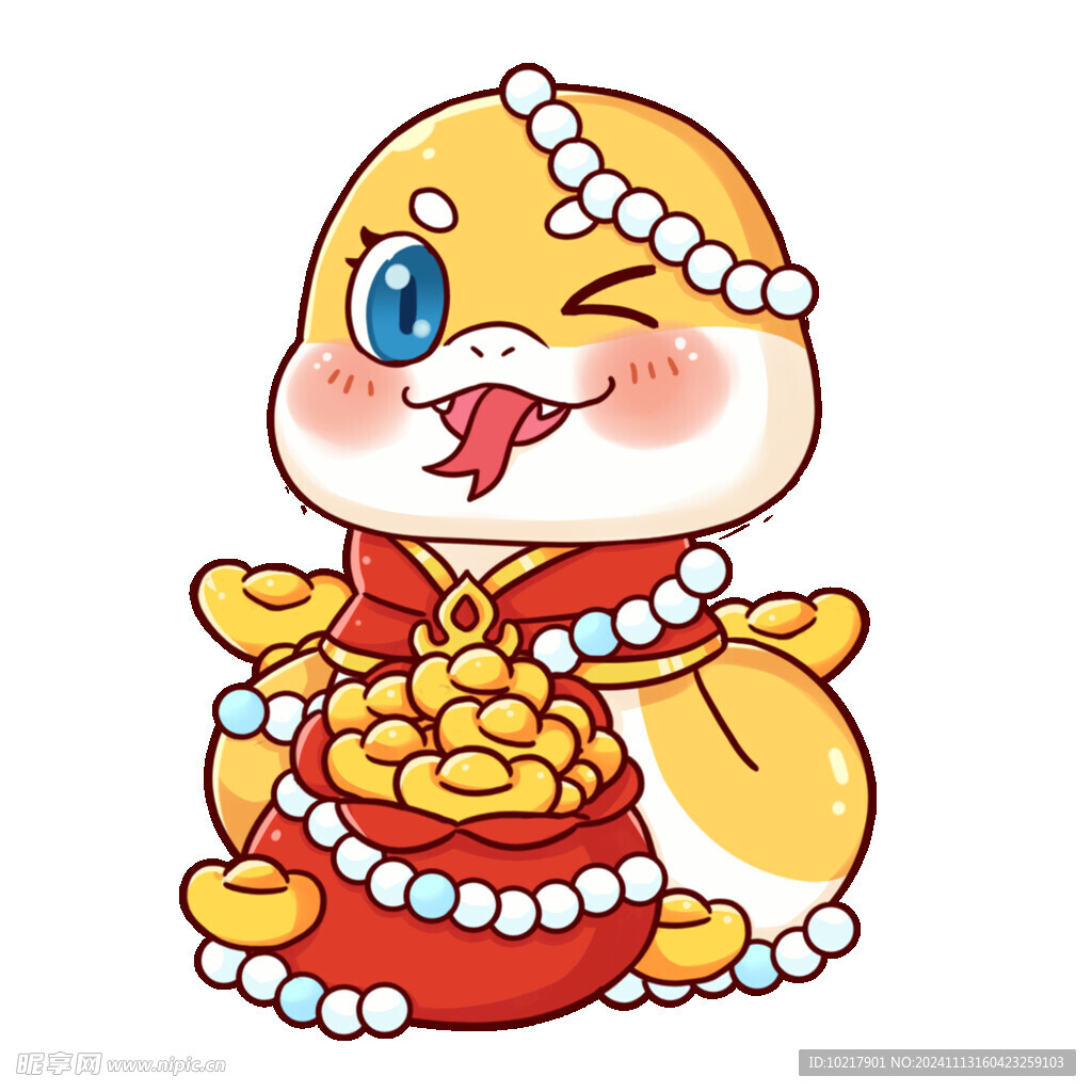 蛇年春节卡通插画