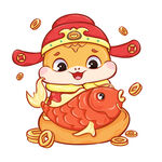 蛇年春节卡通插画