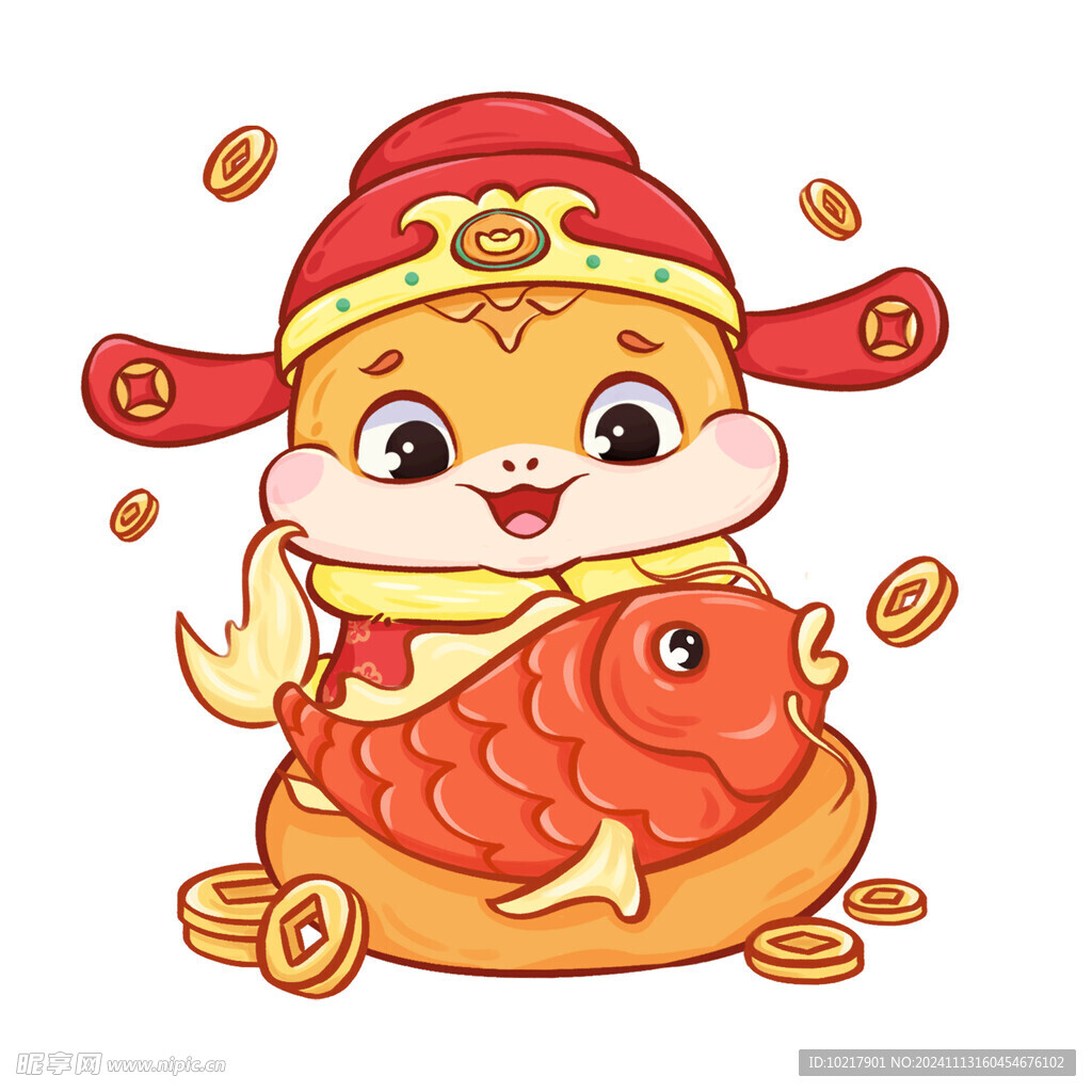 蛇年春节卡通插画
