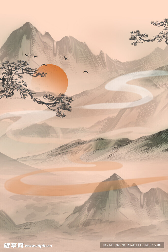 古典山水素材 