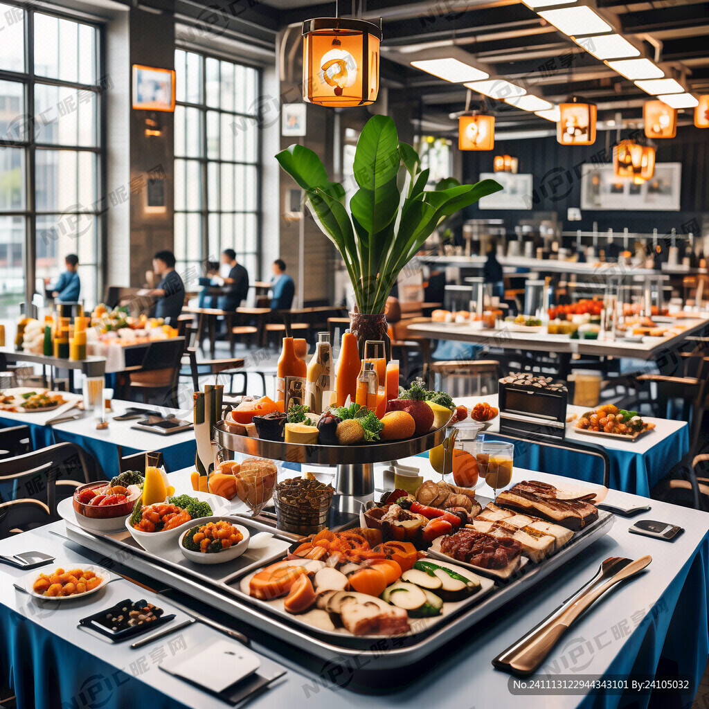 企业食堂运动会自助餐餐台布置