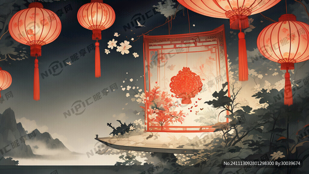 灯笼和福文化元素