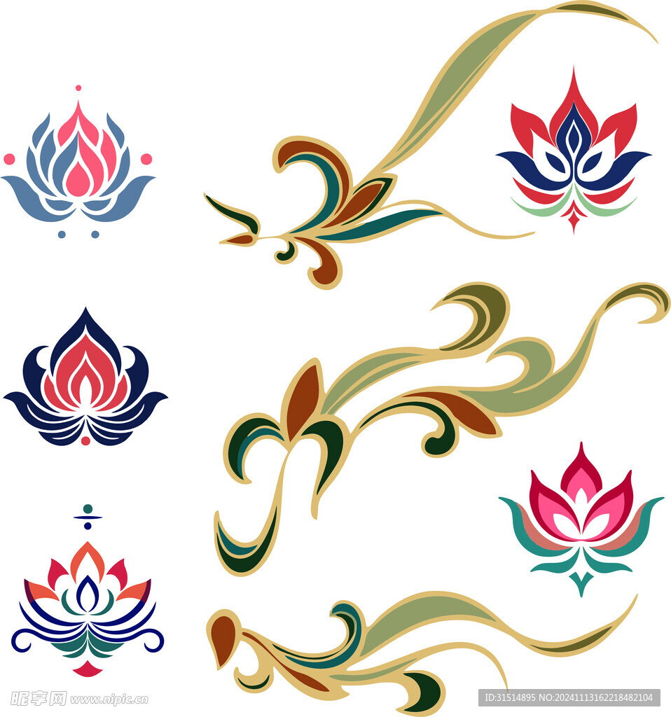 敦煌飞天植物纹样花纹