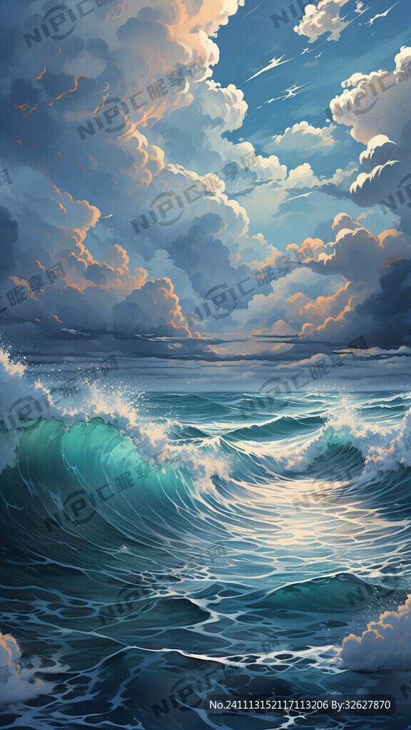 画一个只有海和天空的图